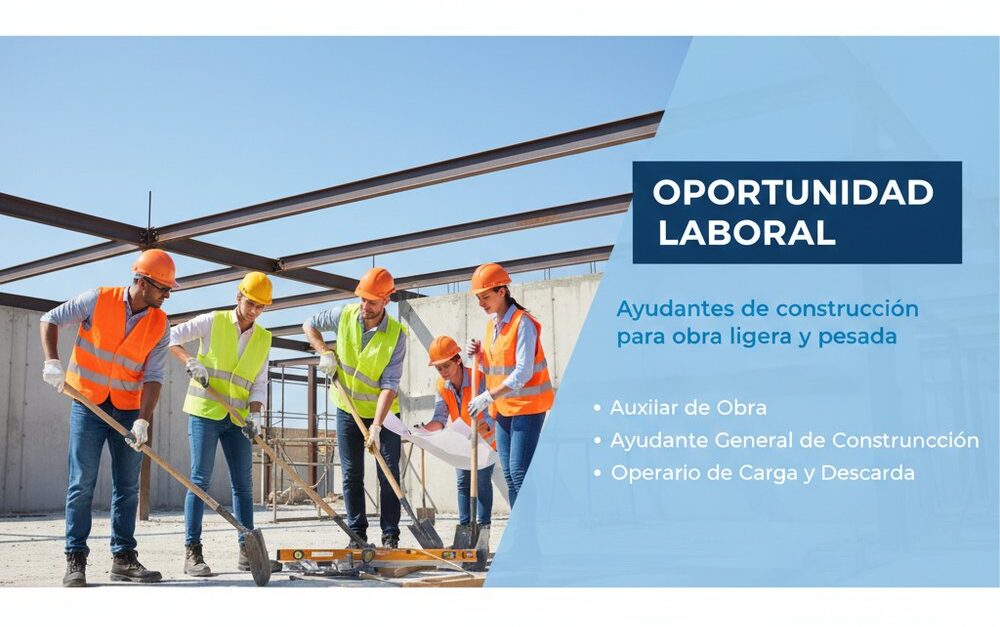 En este momento estás viendo Ayudantes de construcción para obra ligera y pesada
